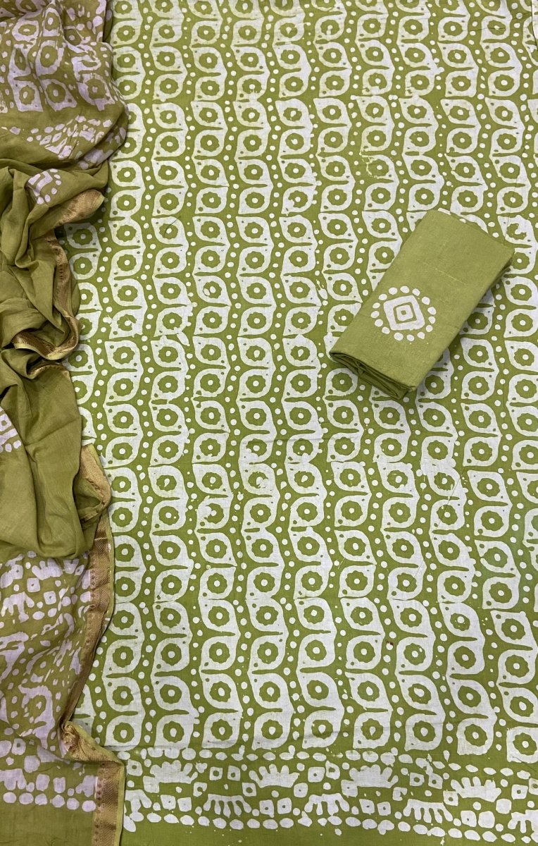 Block Print Elegant Cotton Suit Set - Yanchi