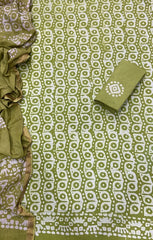 Block Print Elegant Cotton Suit Set - Yanchi