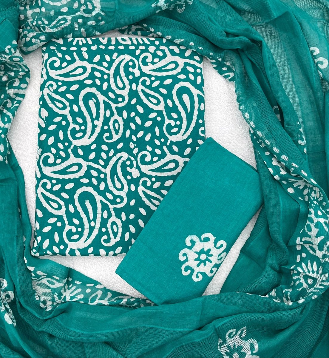 Block Print Elegant Cotton Suit Set - Yanchi