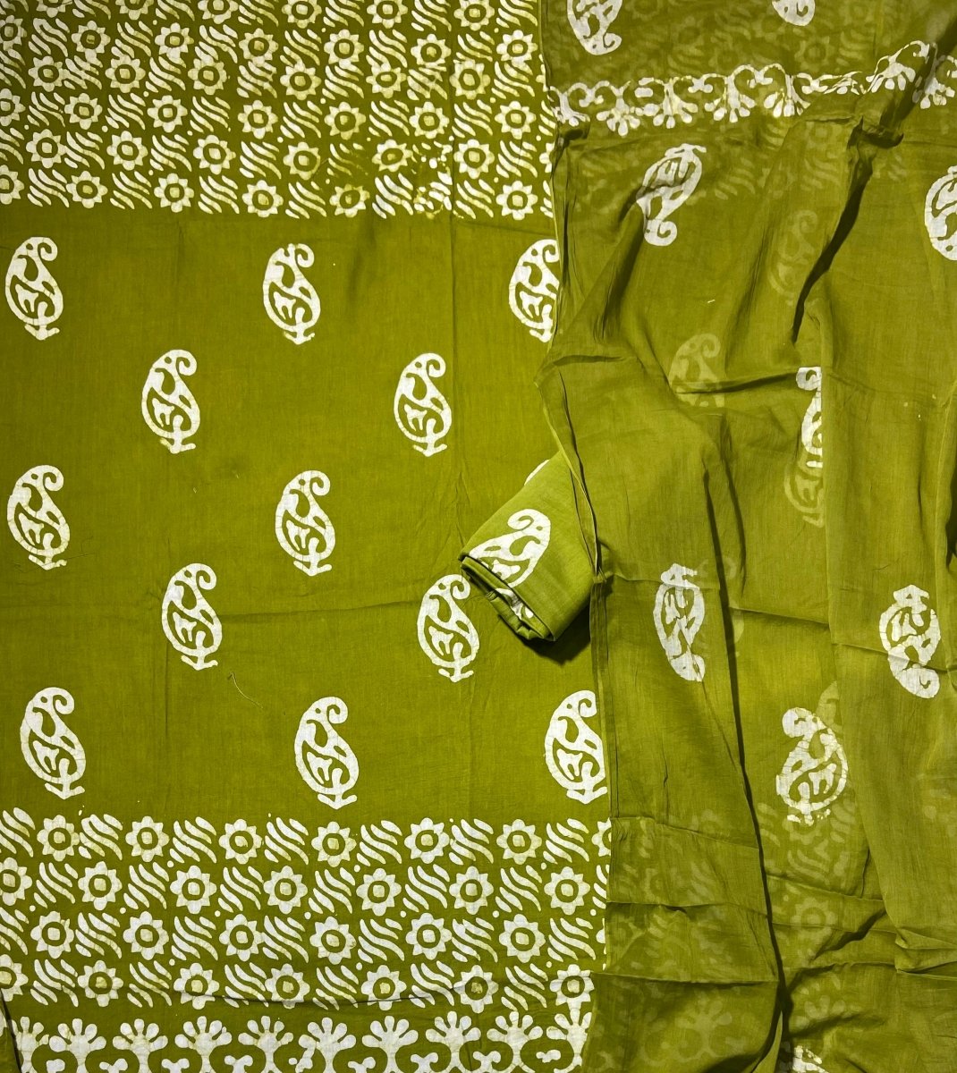 Block Print Elegant Cotton Suit Set - Yanchi