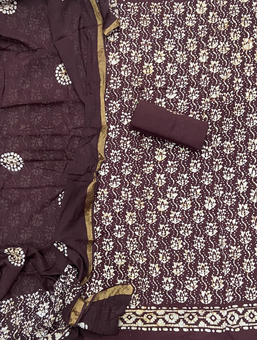 Block Print Elegant Cotton Suit Set - Yanchi