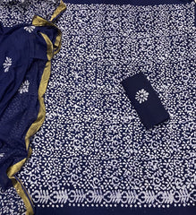 Block Print Elegant Cotton Suit Set - Yanchi