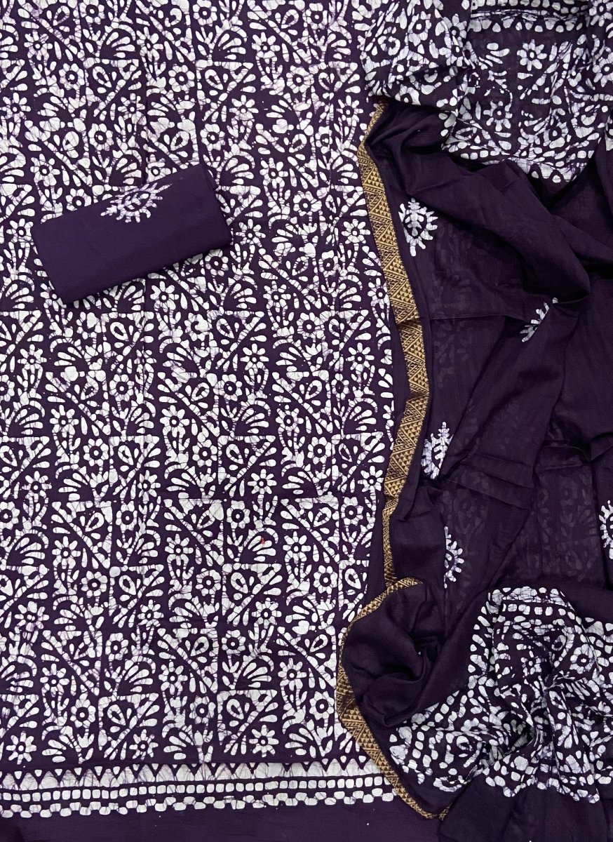 Block Print Elegant Cotton Suit Set - Yanchi