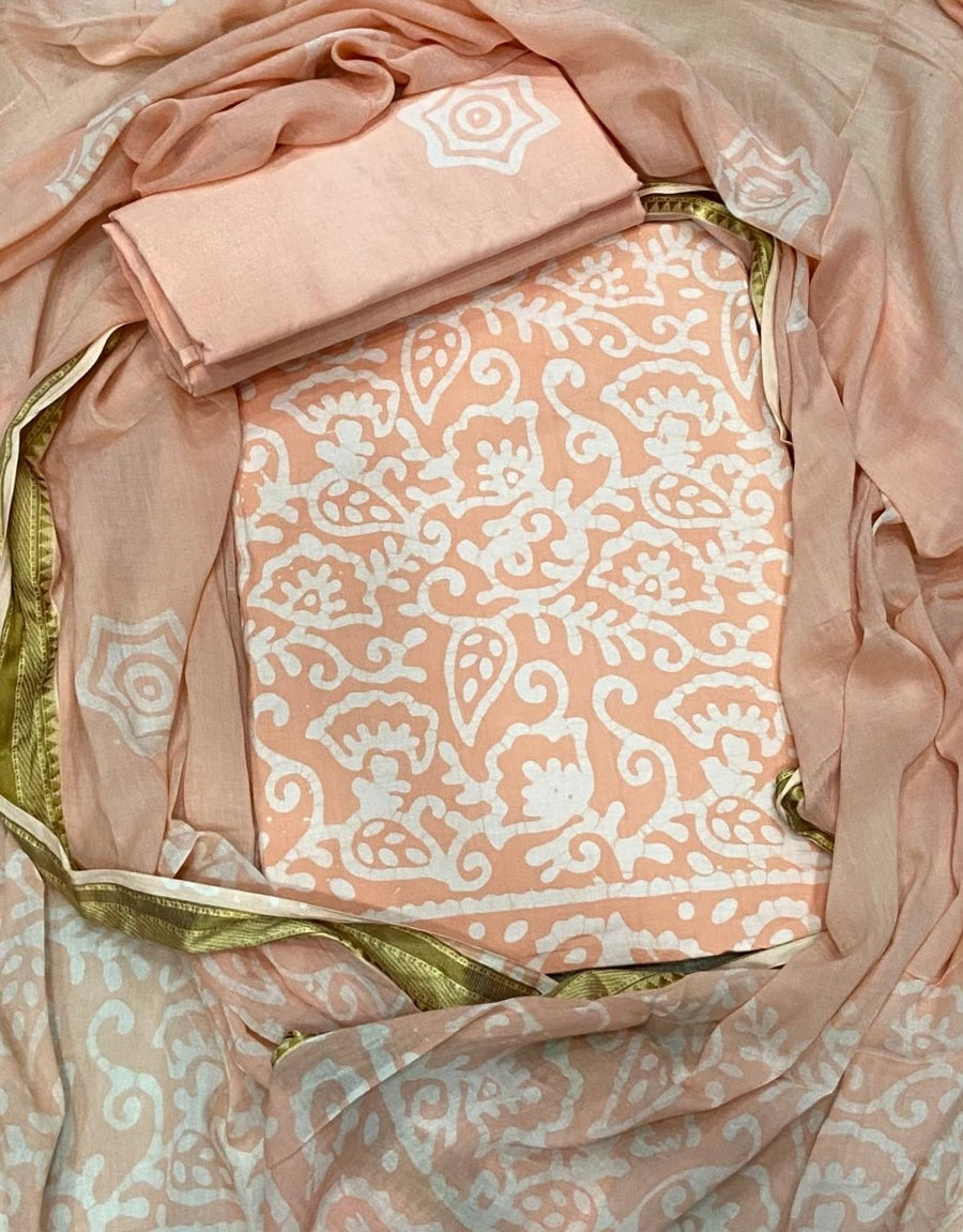 Block Print Elegant Cotton Suit Set - Yanchi