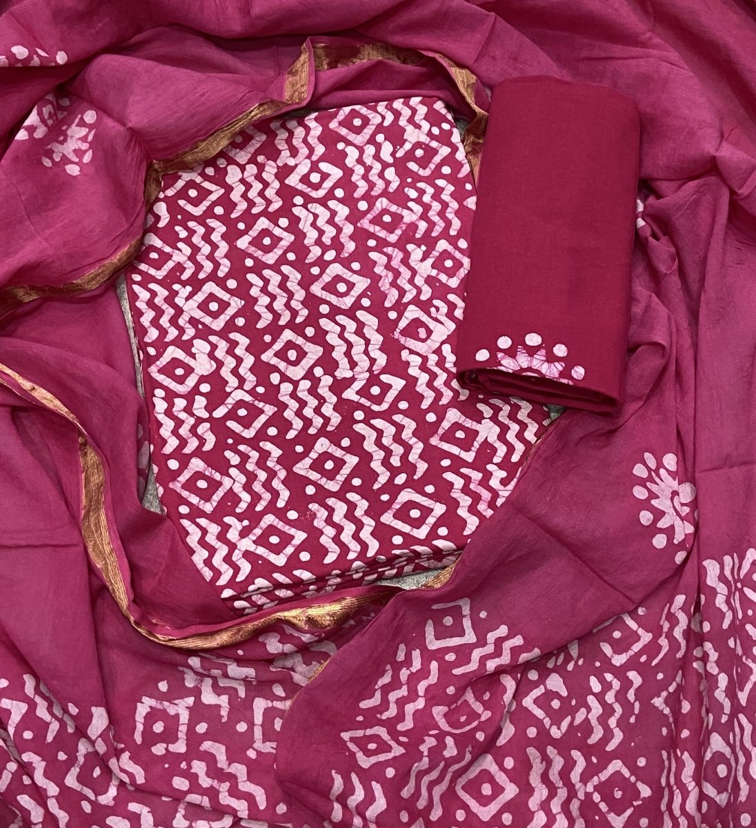 Block Print Elegant Cotton Suit Set - Yanchi