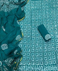 Block Print Elegant Cotton Suit Set - Yanchi