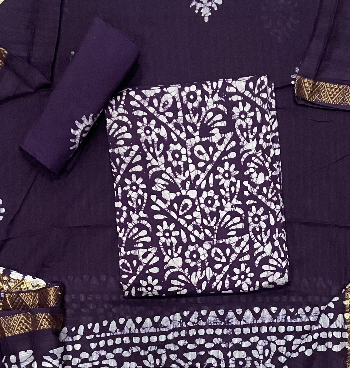 Block Print Elegant Cotton Suit Set - Yanchi