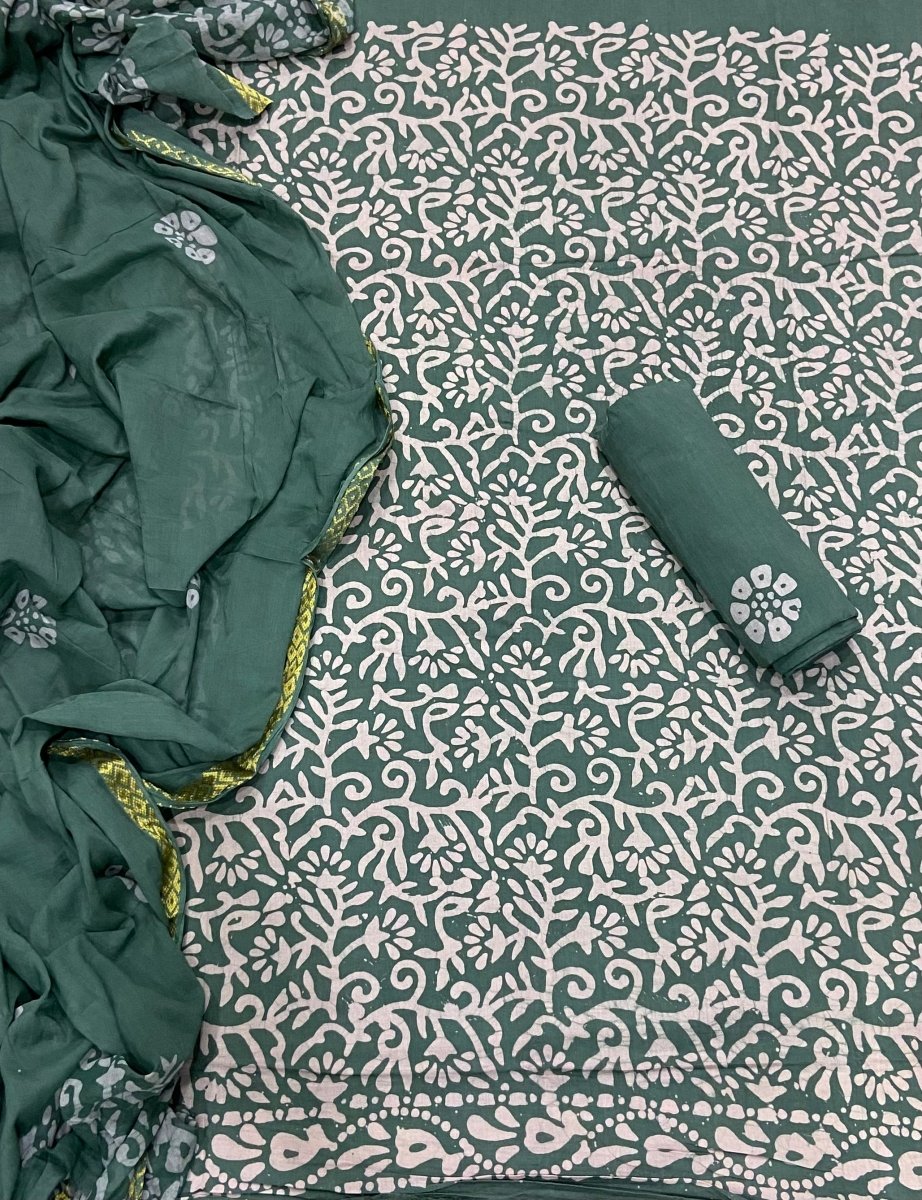 Block Print Elegant Cotton Suit Set - Yanchi