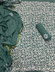 Block Print Elegant Cotton Suit Set - Yanchi