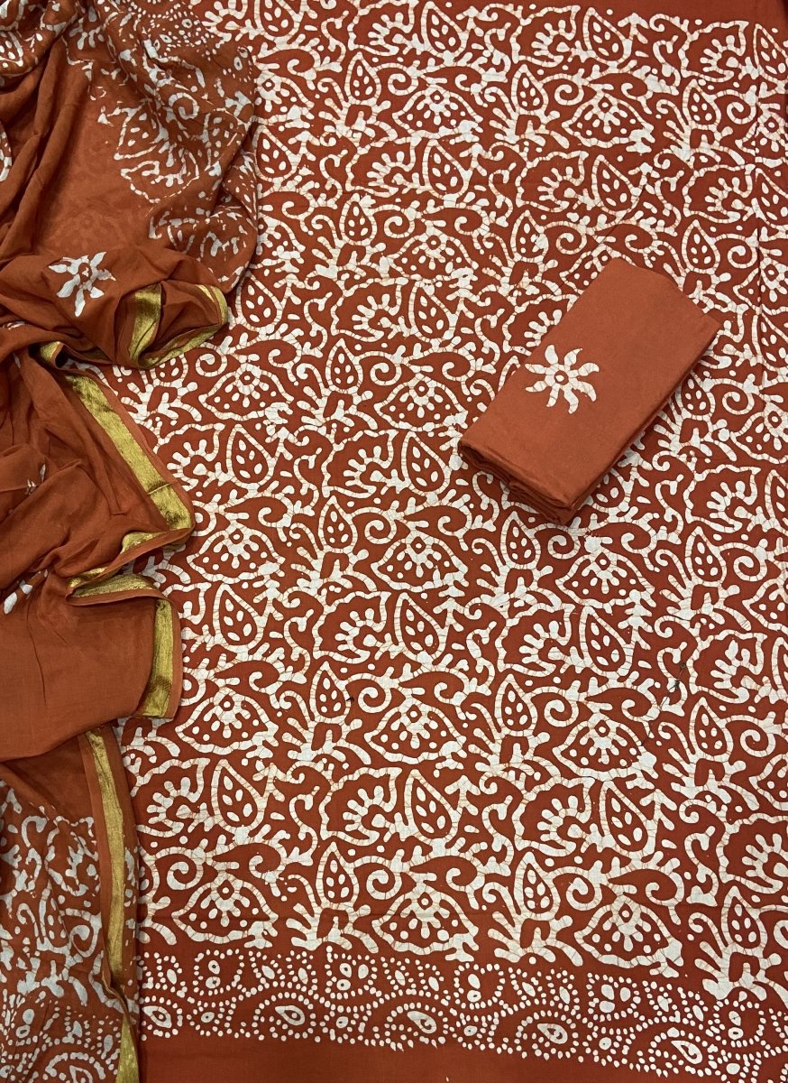 Block Print Elegant Cotton Suit Set - Yanchi
