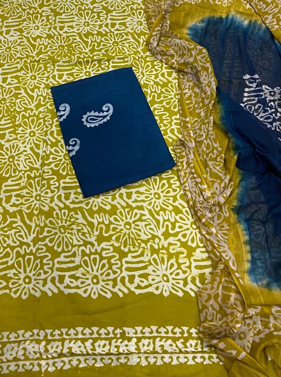 Block Print Elegant Cotton Suit Set - Yanchi