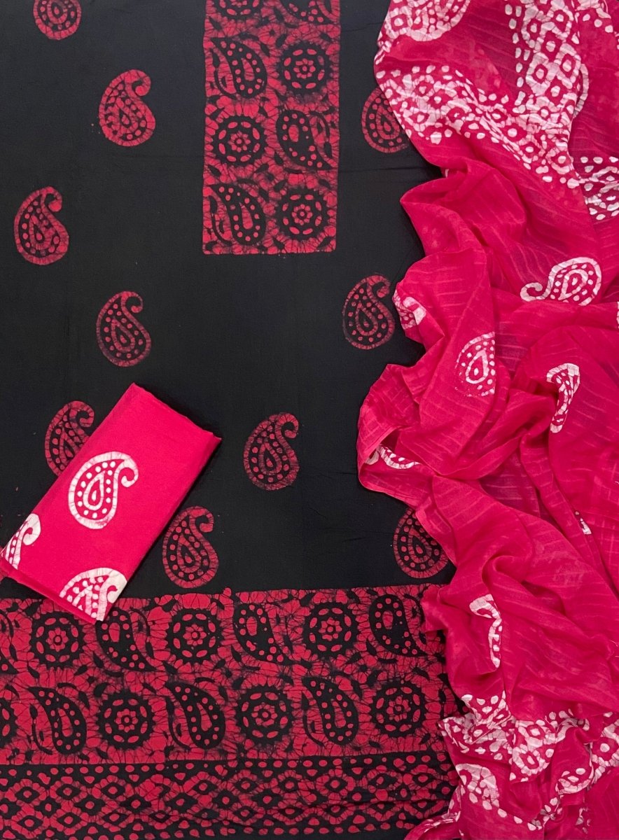 Block Print Elegant Cotton Suit Set - Yanchi