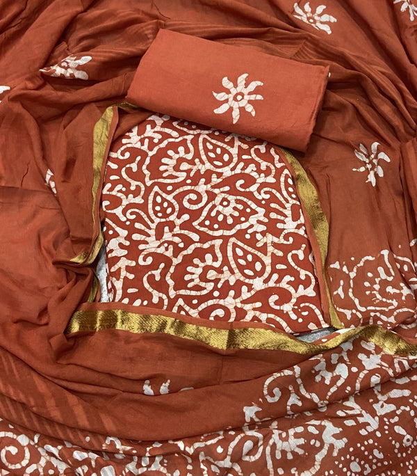 Block Print Elegant Cotton Suit Set - Yanchi