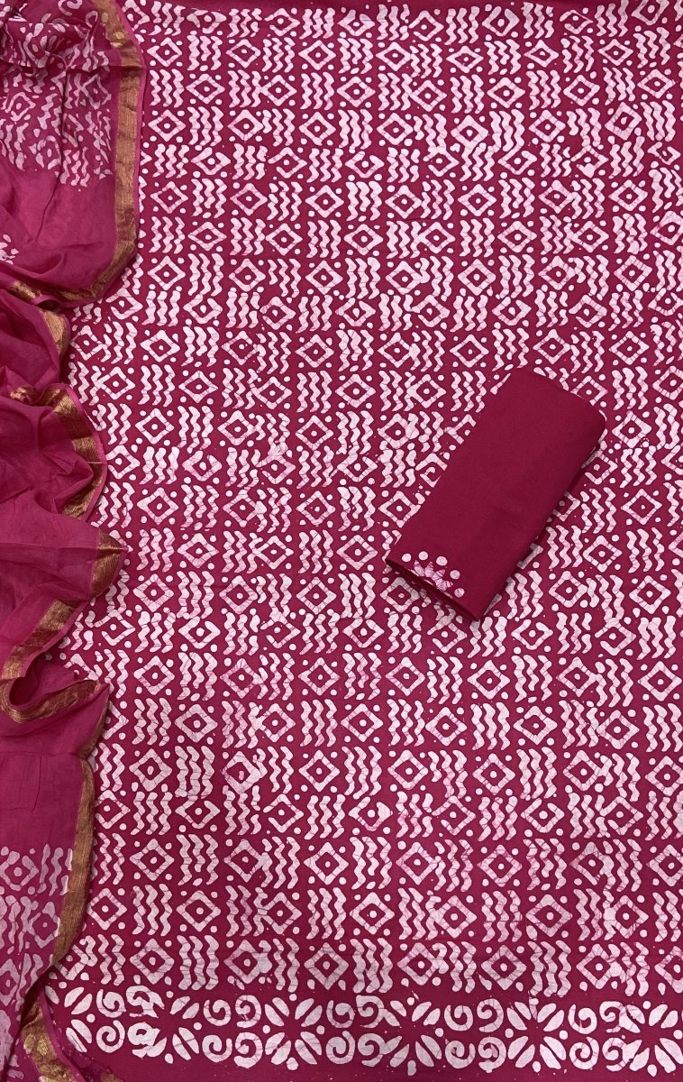 Block Print Elegant Cotton Suit Set - Yanchi