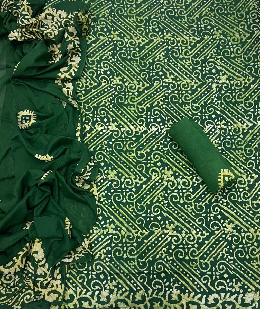 Block Print Elegant Cotton Suit Set - Yanchi