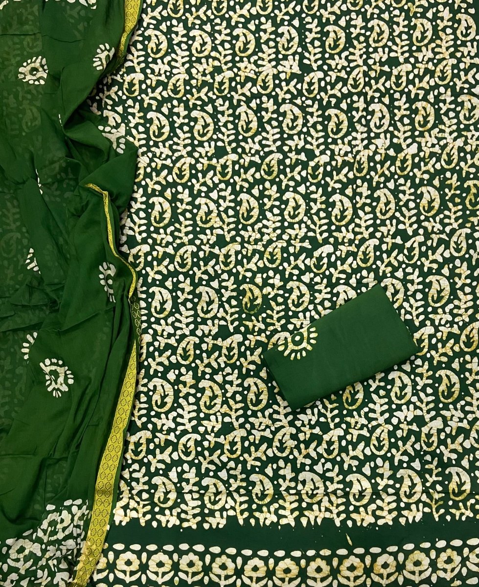 Block Print Elegant Cotton Suit Set - Yanchi