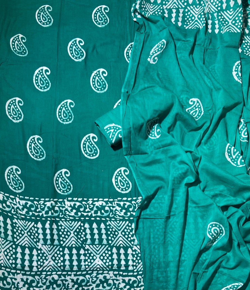 Block Print Elegant Cotton Suit Set - Yanchi