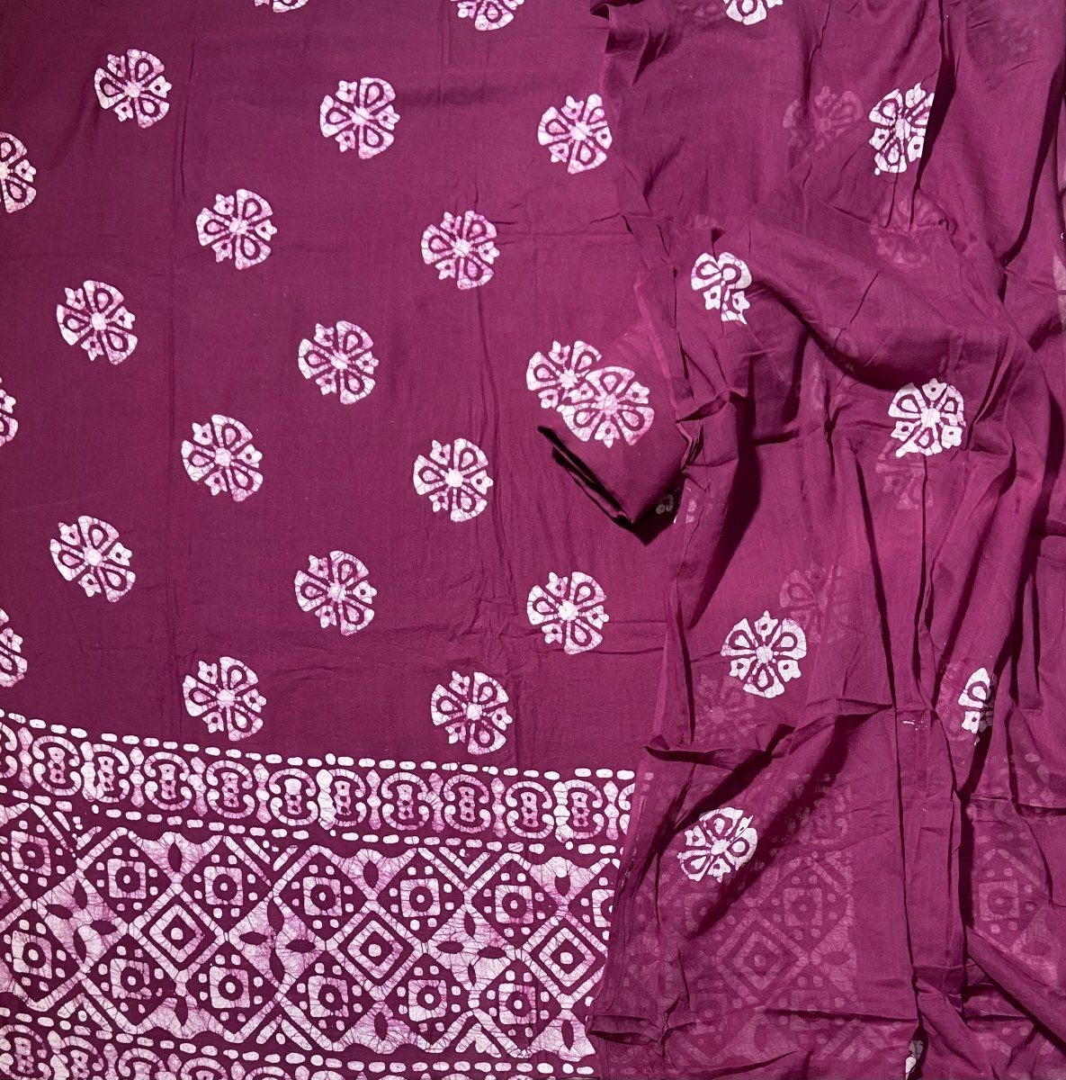 Block Print Elegant Cotton Suit Set - Yanchi