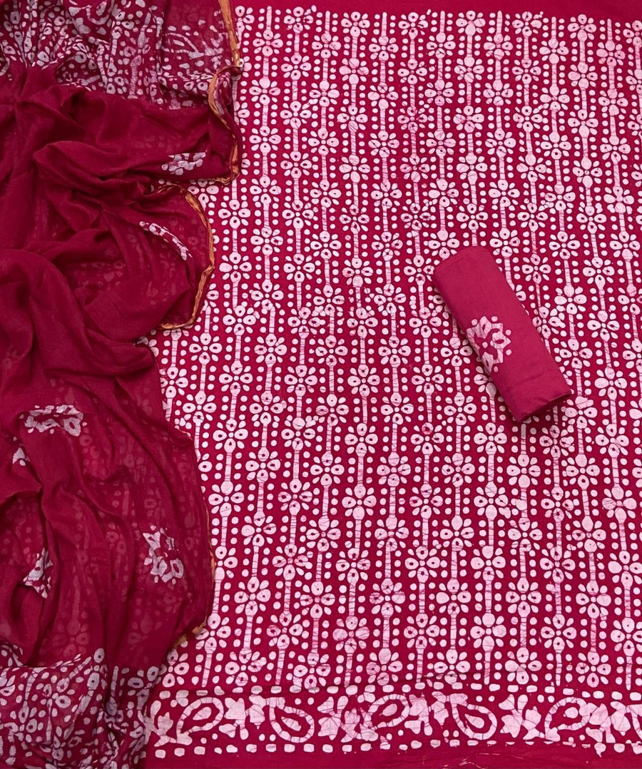 Block Print Elegant Cotton Suit Set - Yanchi