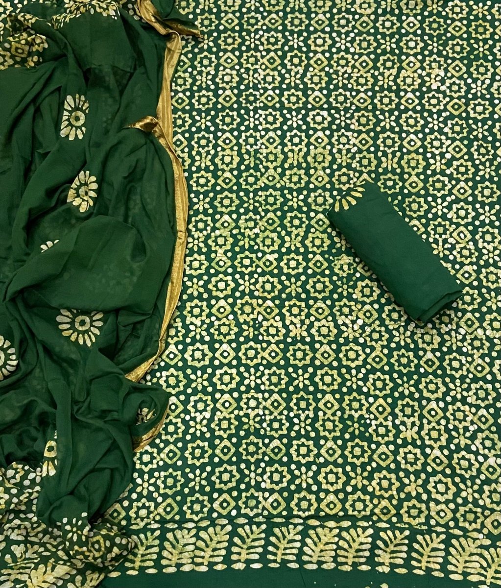 Block Print Elegant Cotton Suit Set - Yanchi