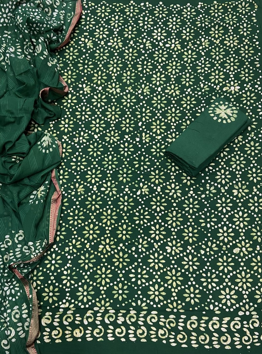 Block Print Elegant Cotton Suit Set - Yanchi