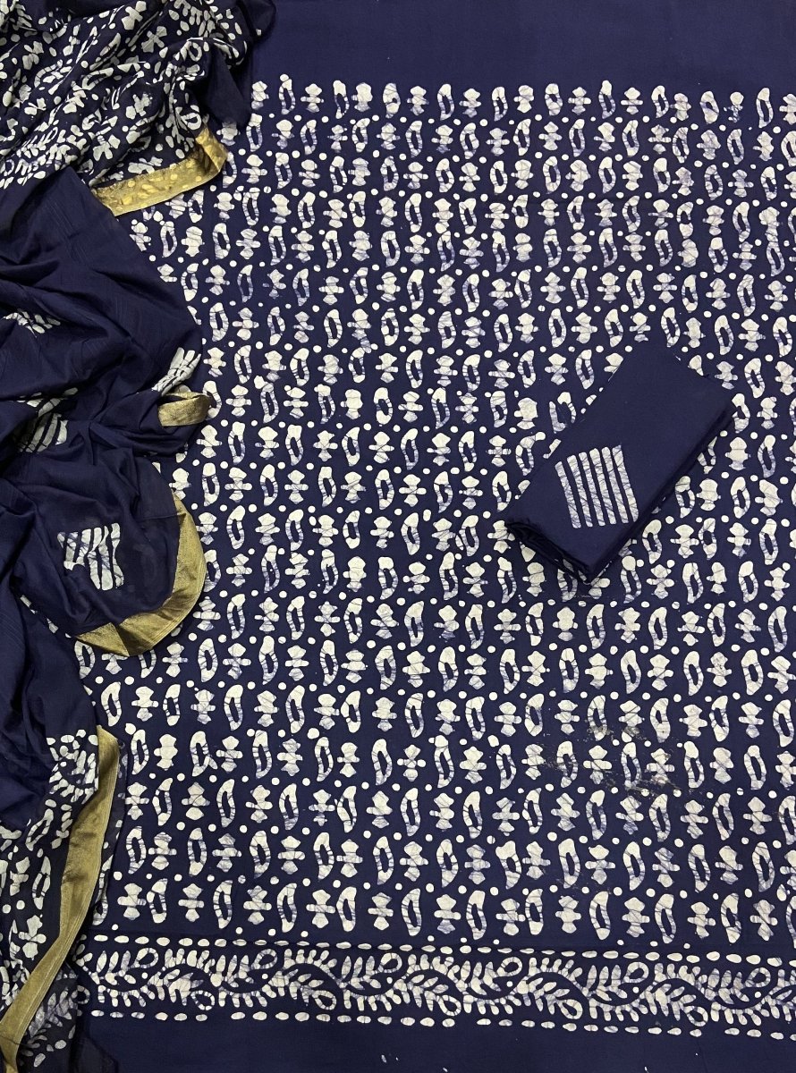 Block Print Elegant Cotton Suit Set - Yanchi