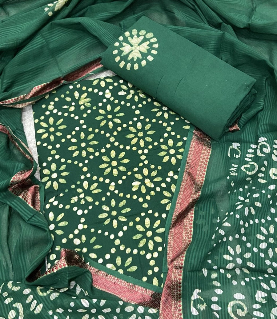 Block Print Elegant Cotton Suit Set - Yanchi