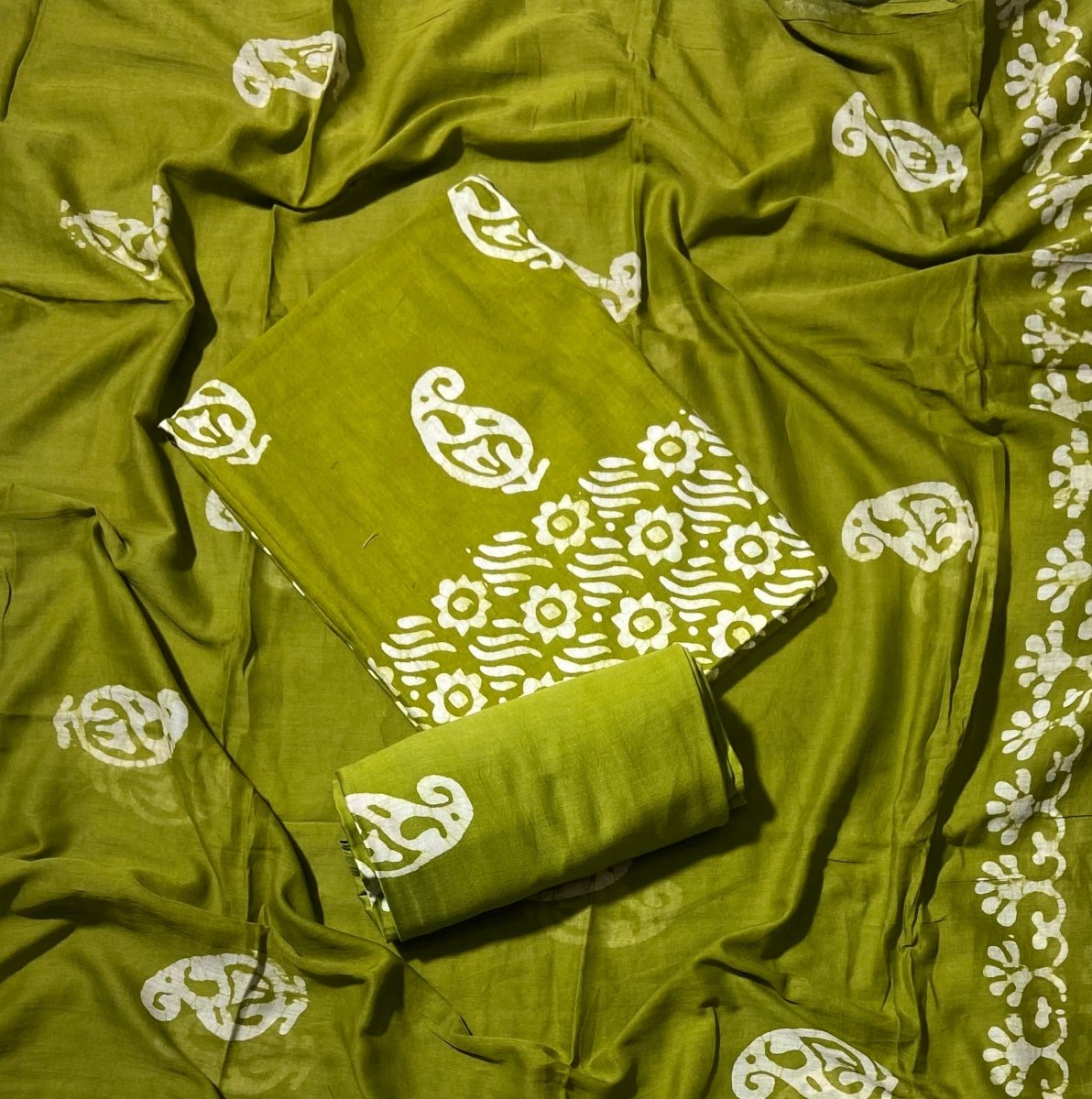 Block Print Elegant Cotton Suit Set - Yanchi