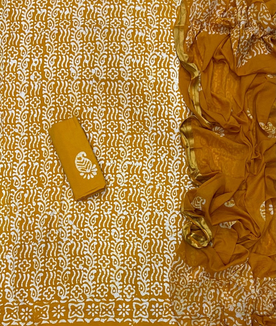 Block Print Elegant Cotton Suit Set - Yanchi