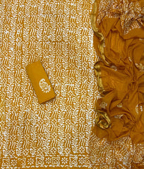 Block Print Elegant Cotton Suit Set - Yanchi