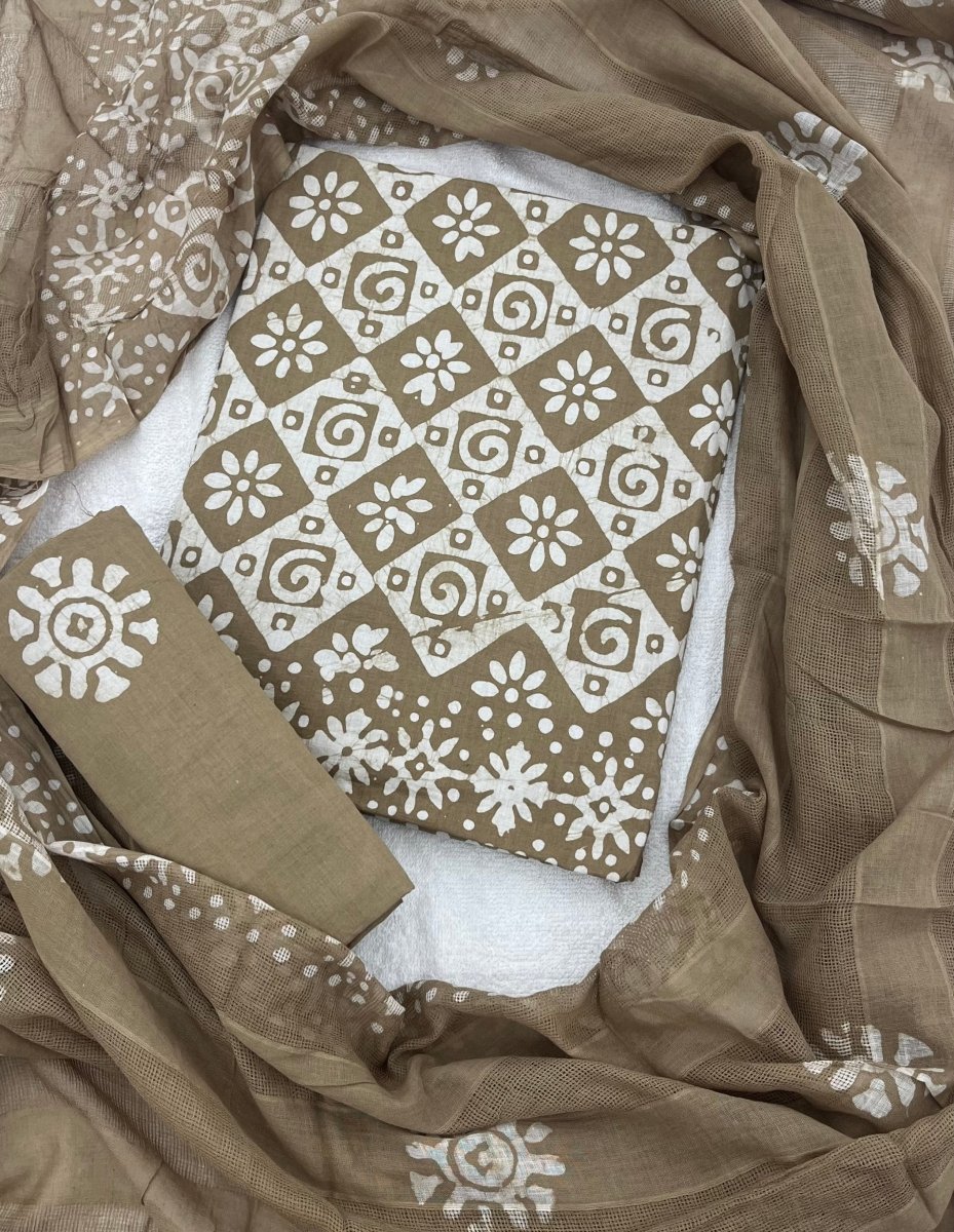 Block Print Elegant Cotton Suit Set - Yanchi