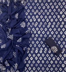 Block Print Matching Cotton Suit Set - Yanchi