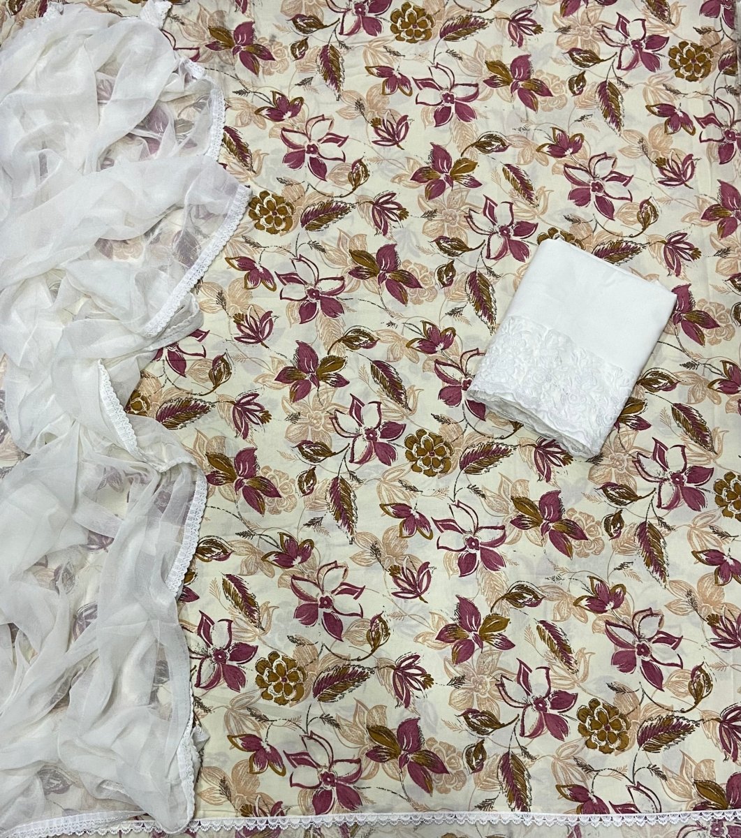 Cambric Cotton Print Suit Set - Yanchi