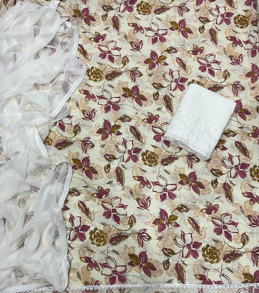 Cambric Cotton Print Suit Set - Yanchi