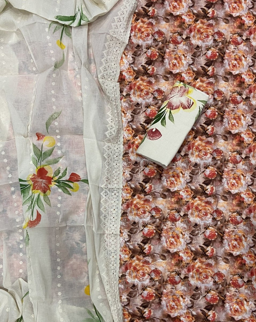 Cambric Cotton Print Suit Set - Yanchi