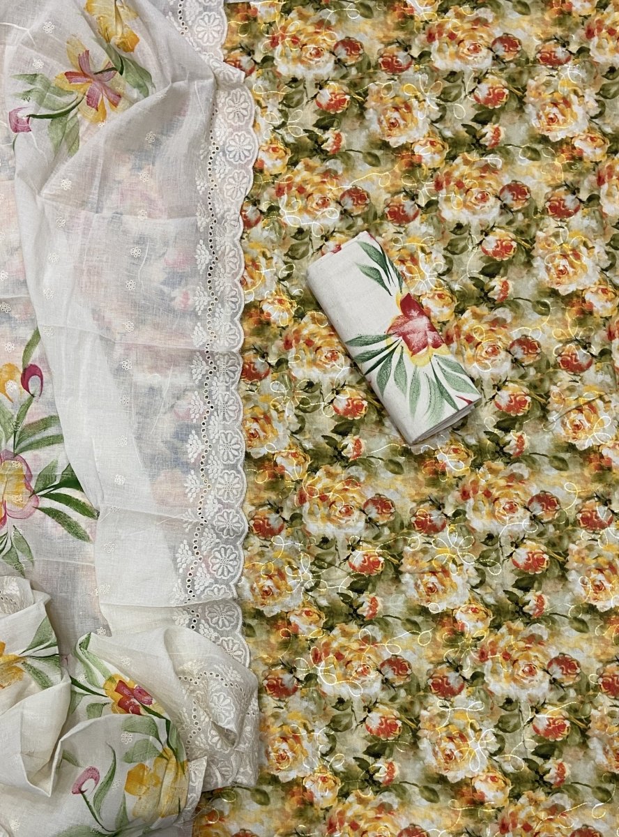 Cambric Cotton Print Suit Set - Yanchi