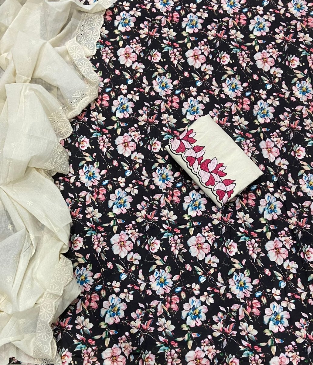 Cambric Cotton Print Suit Set - Yanchi