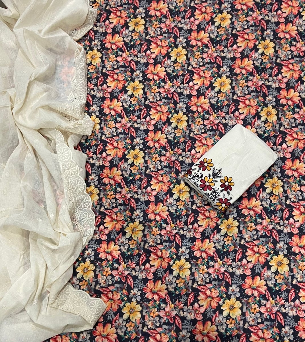 Cambric Cotton Print Suit Set - Yanchi