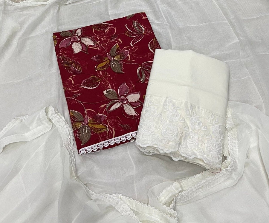 Cambric Cotton Print Suit Set - Yanchi