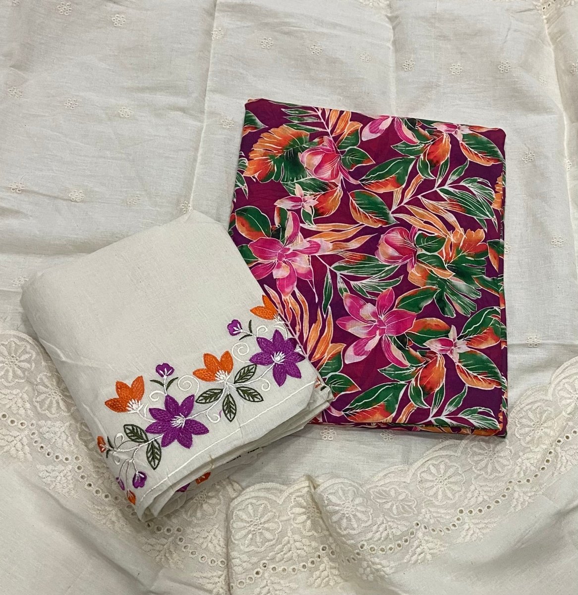 Cambric Cotton Print Suit Set - Yanchi