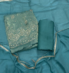 Classy Crush Jacquard Silk Suit Set with Stone Work - Yanchi