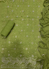 Classy Crush Jacquard Silk Suit Set with Stone Work - Yanchi