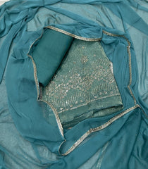 Classy Crush Jacquard Silk Suit Set with Stone Work - Yanchi