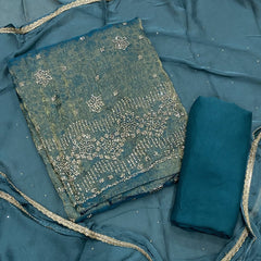 Classy Crush Jacquard Silk Suit Set with Stone Work - Yanchi