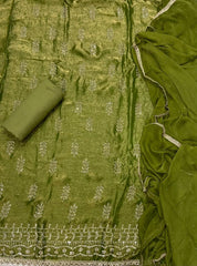 Classy Crush Jacquard Silk Suit Set with Swarovski Work - Yanchi