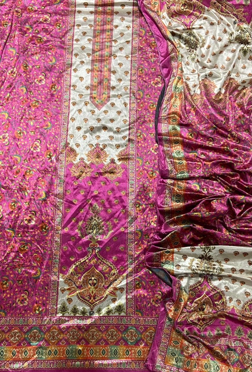 Classy Digital Print Winter Velvet Suit Set - Yanchi