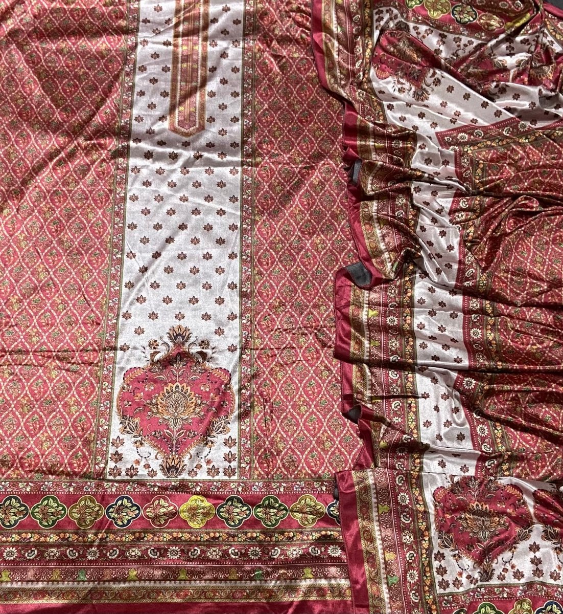 Classy Digital Print Winter Velvet Suit Set - Yanchi