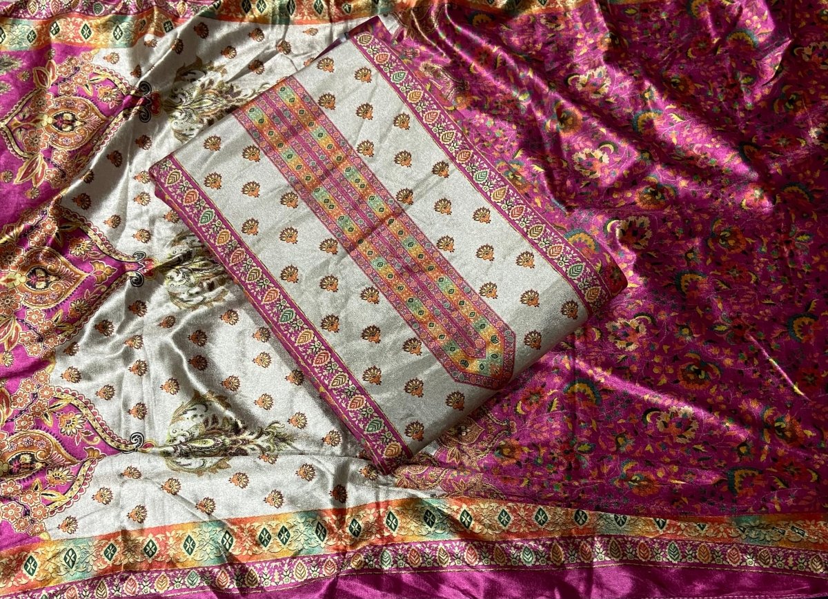 Classy Digital Print Winter Velvet Suit Set - Yanchi