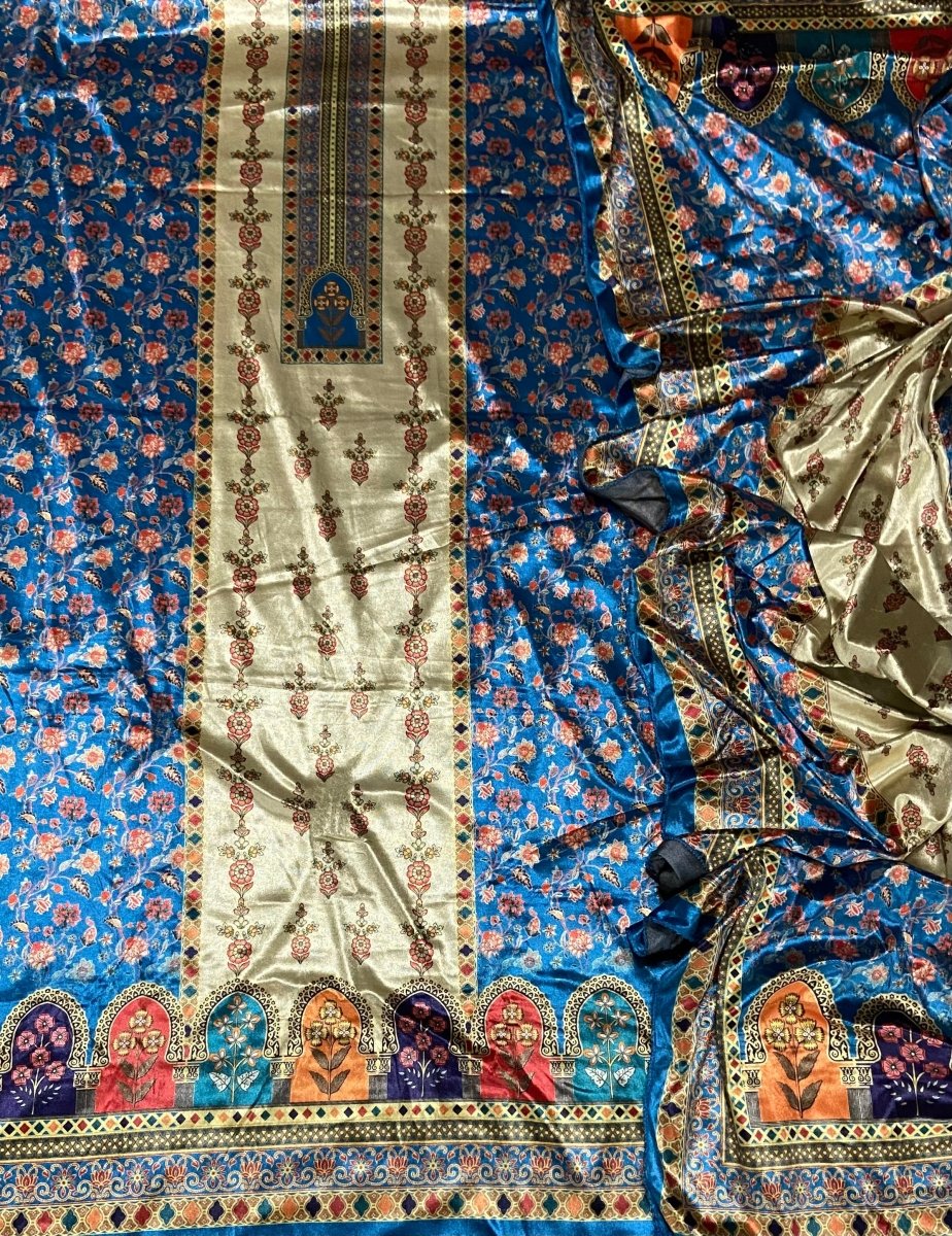 Classy Digital Print Winter Velvet Suit Set - Yanchi