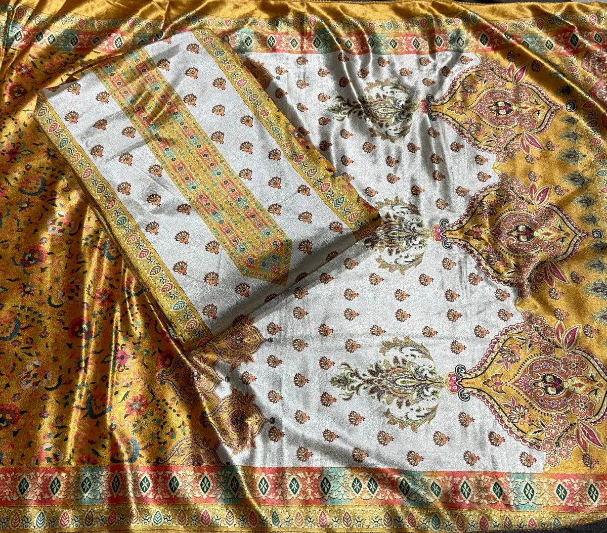 Classy Digital Print Winter Velvet Suit Set - Yanchi